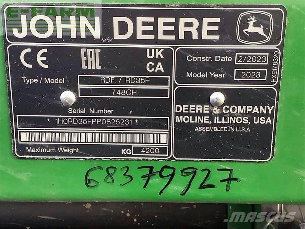 John Deere s 780 Derliaus nuėmimo kombainai