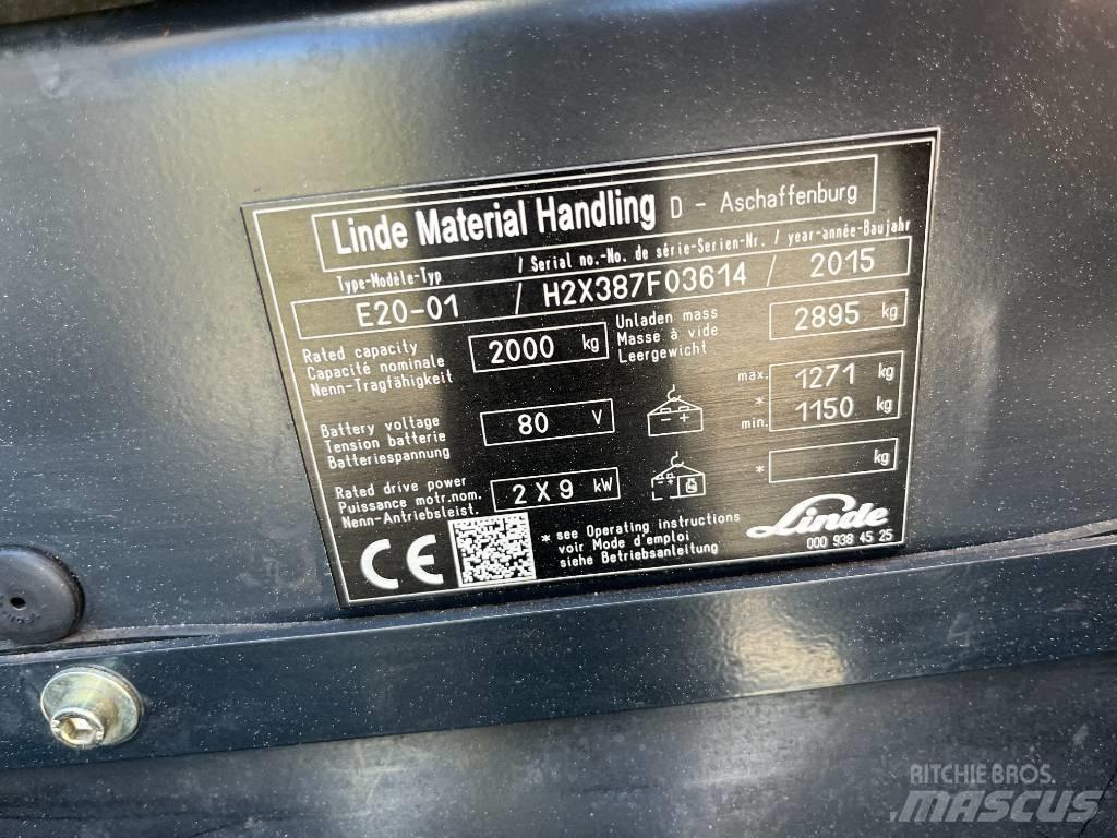 Linde E20-01 Elektriniai šakiniai krautuvai
