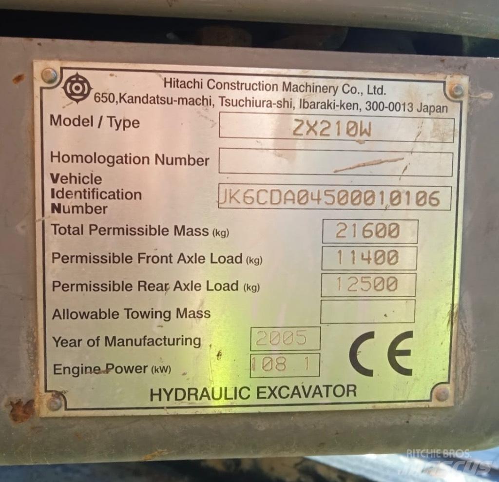 Hitachi ZX 210 W Ratiniai ekskavatoriai