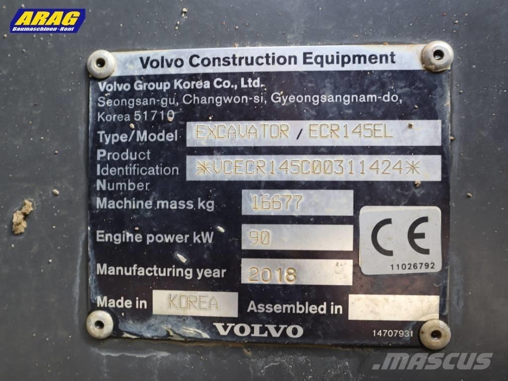 Volvo ECR 145 EL Vikšriniai ekskavatoriai