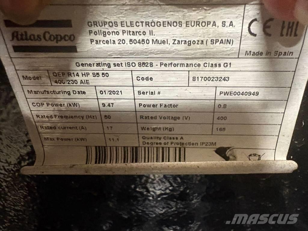 Atlas Copco QEP R 14 Benzininiai generatoriai