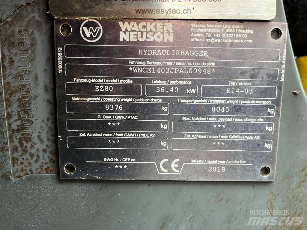 Wacker Neuson EZ 80 Vidutinės galios ekskavatoriai 7-12 t