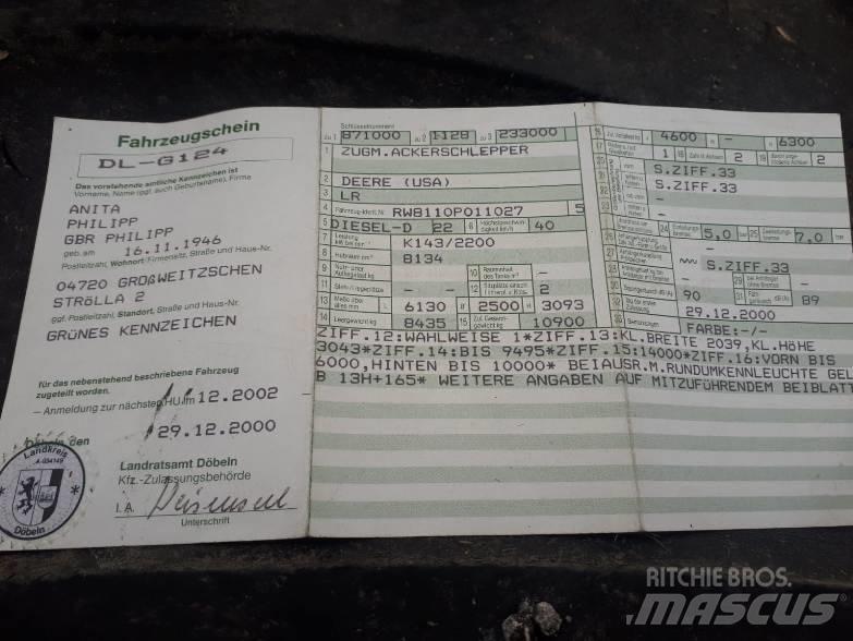 John Deere 8110 Traktoriai