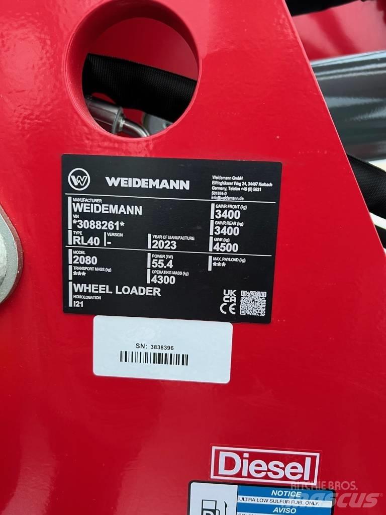 Weidemann 2080 Naudoti ratiniai krautuvai