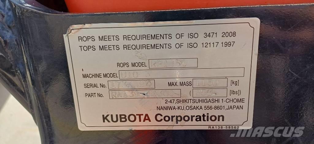 Kubota U 10-3 Mini ekskavatoriai < 7 t