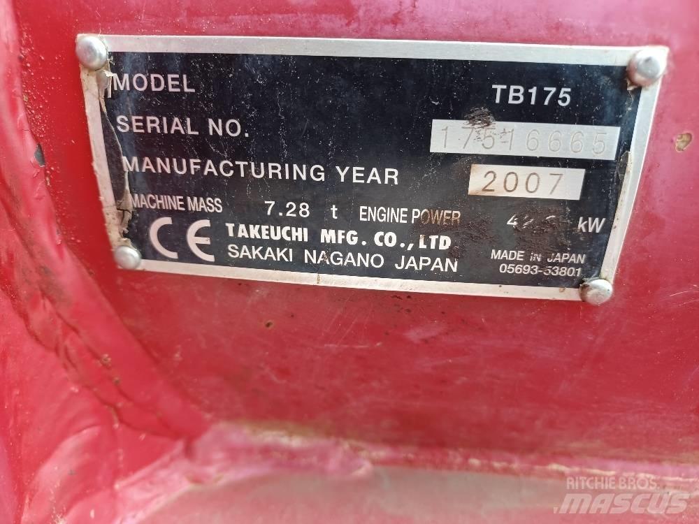 Takeuchi TB175 Vidutinės galios ekskavatoriai 7-12 t