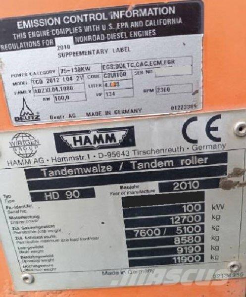 Hamm HD 90 Statyba - Kita