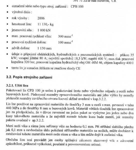  _JINÉ (CZ) ŽĎAS - CPB 100 Trupintuvai