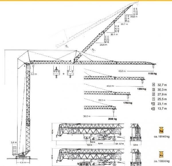 Liebherr 63 K Bokštiniai kranai
