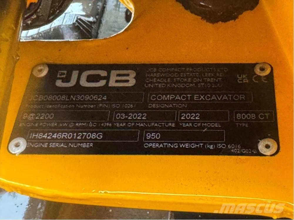 JCB MICRO 8008 Mini ekskavatoriai < 7 t