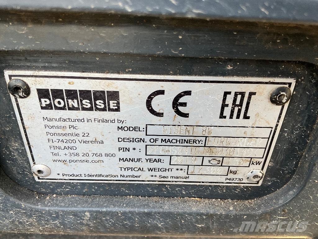Ponsse WISENT 8W Naudoti miškovežiai (Forvarderiai)