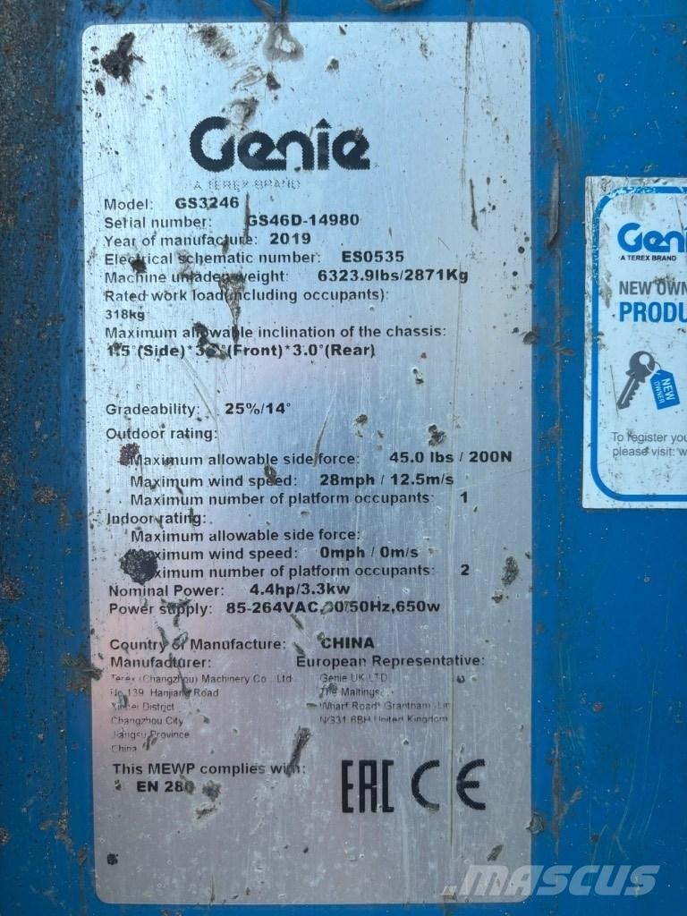 Genie GS 3246 Žirkliniai keltuvai