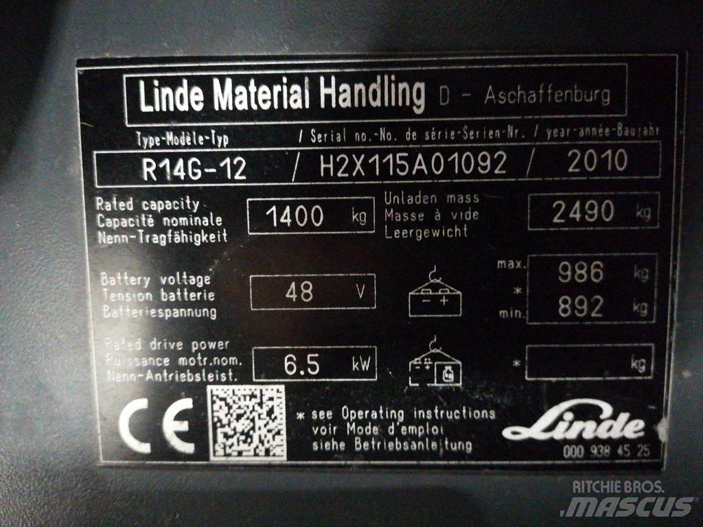 Linde R14G-12 Šakiniai krautuvai su prailgintu keltuvu