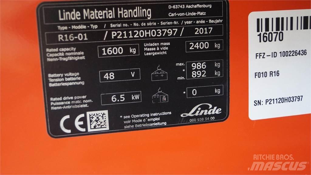 Linde R16 Šakiniai krautuvai su prailgintu keltuvu