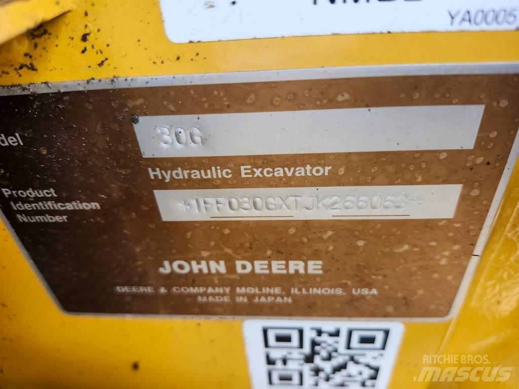 DEERE 30G Mini ekskavatoriai < 7 t