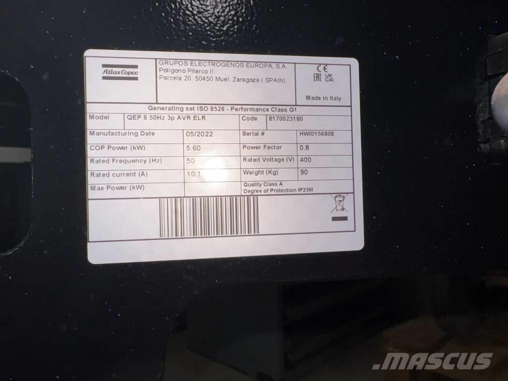 Atlas Copco QEP 8 Benzininiai generatoriai