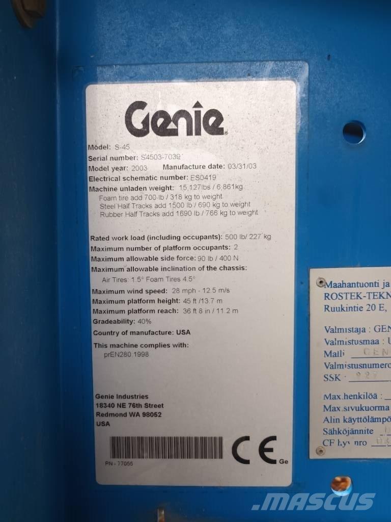 Genie S 45 RT Teleskopiniai keltuvai