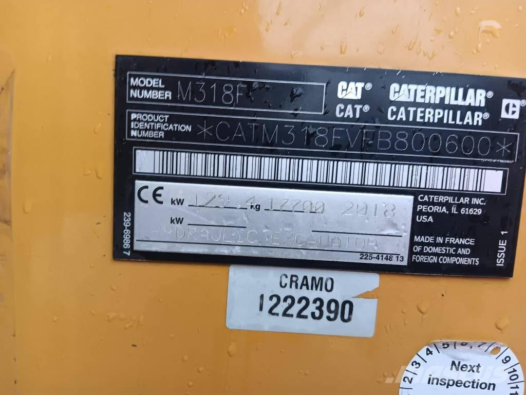 CAT M 318 F Ratiniai ekskavatoriai