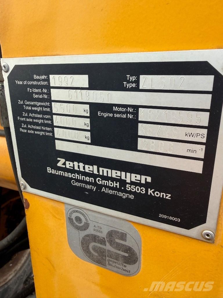 Zettelmeyer ZL 502 Naudoti ratiniai krautuvai