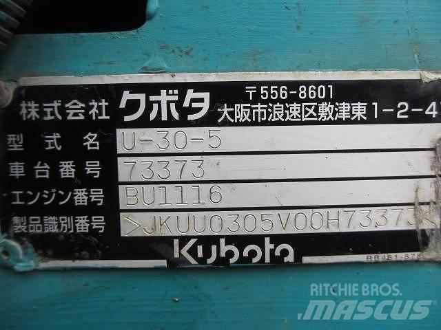 Kubota U 30-5 Mini ekskavatoriai < 7 t