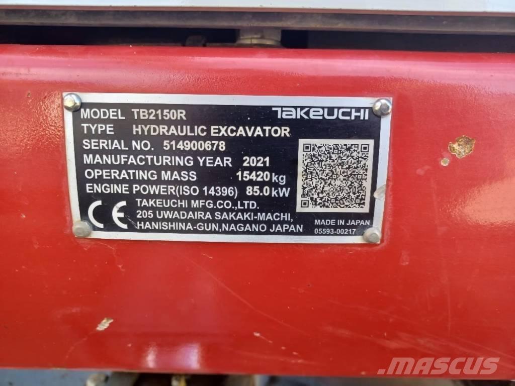 Takeuchi TB 2150 R Vikšriniai ekskavatoriai
