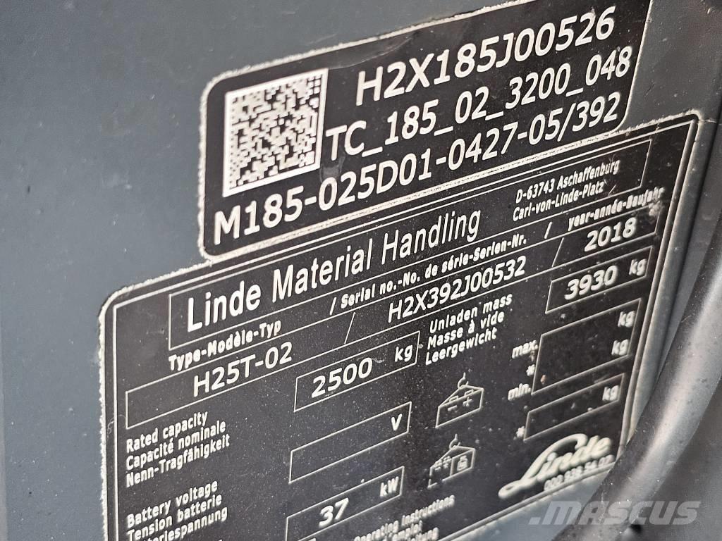 Linde H25T-02 LPG (dujiniai) krautuvai