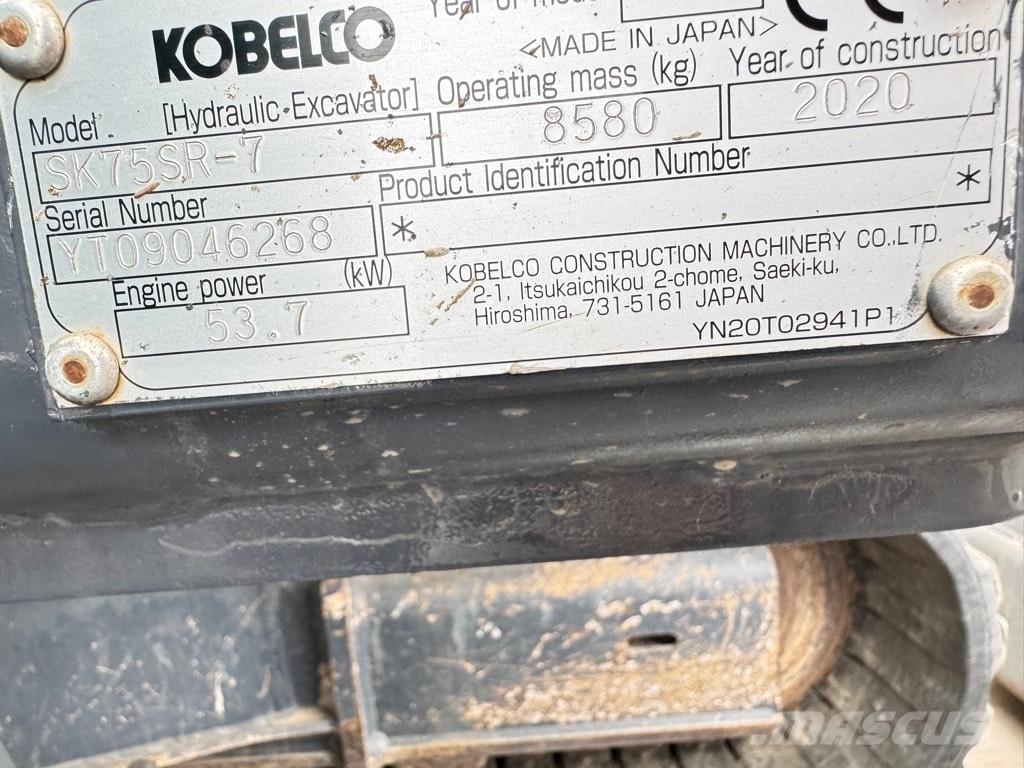 Kobelco SK75SR-7 Vidutinės galios ekskavatoriai 7-12 t