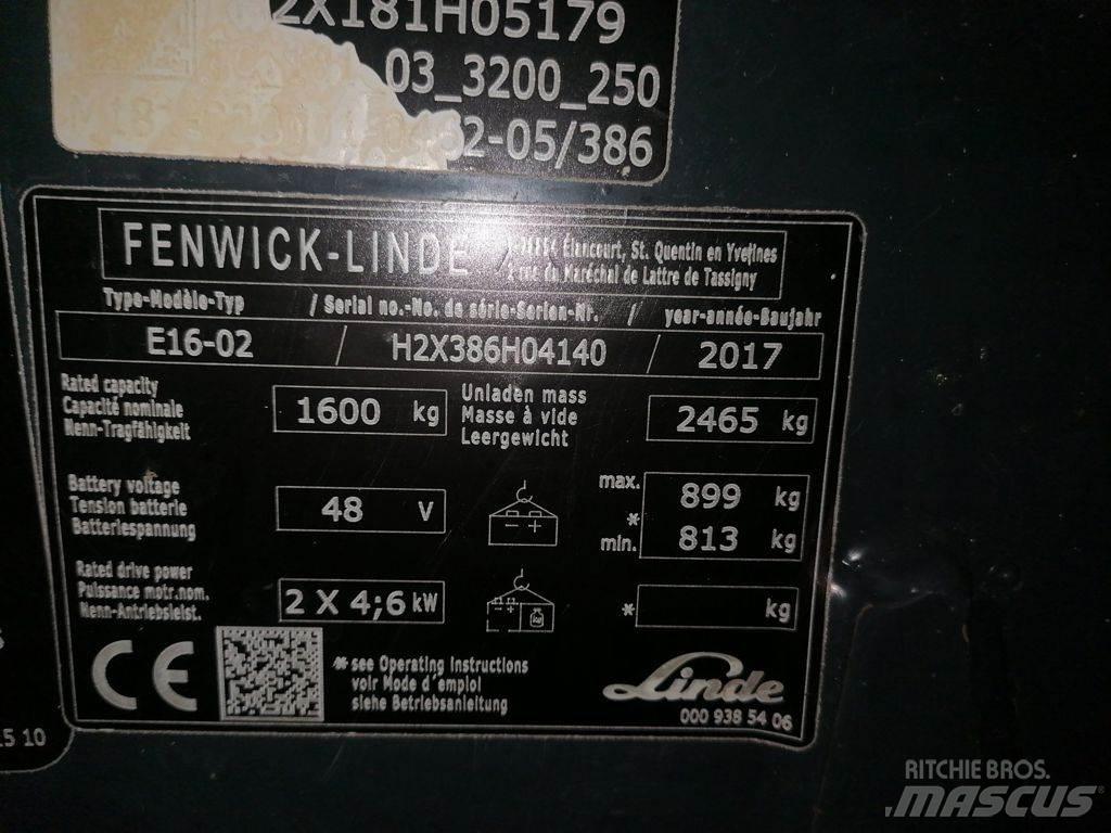 Linde E16-02 Elektriniai šakiniai krautuvai