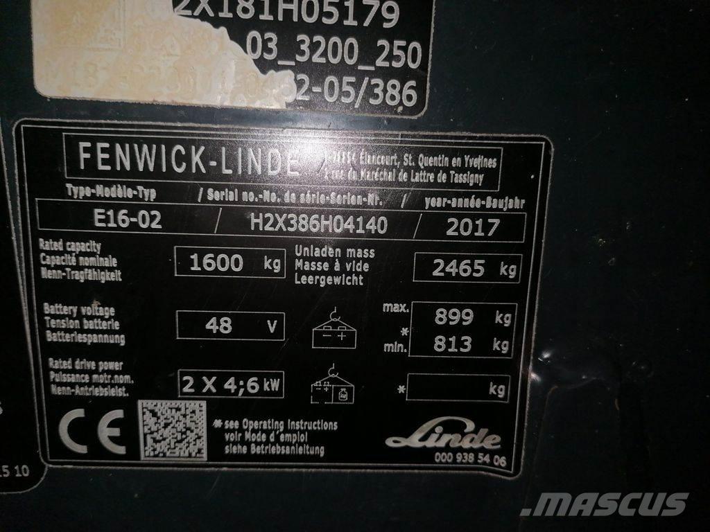 Linde E16-02 Elektriniai šakiniai krautuvai