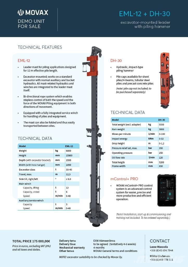 Movax EML-12 & DH-30 Hidrauliniai kūjai / Trupintuvai