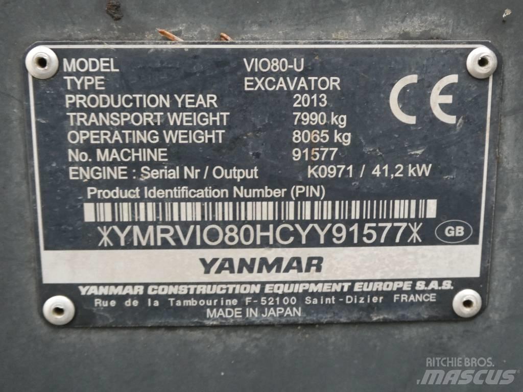 Yanmar Vio 80 U Vidutinės galios ekskavatoriai 7-12 t