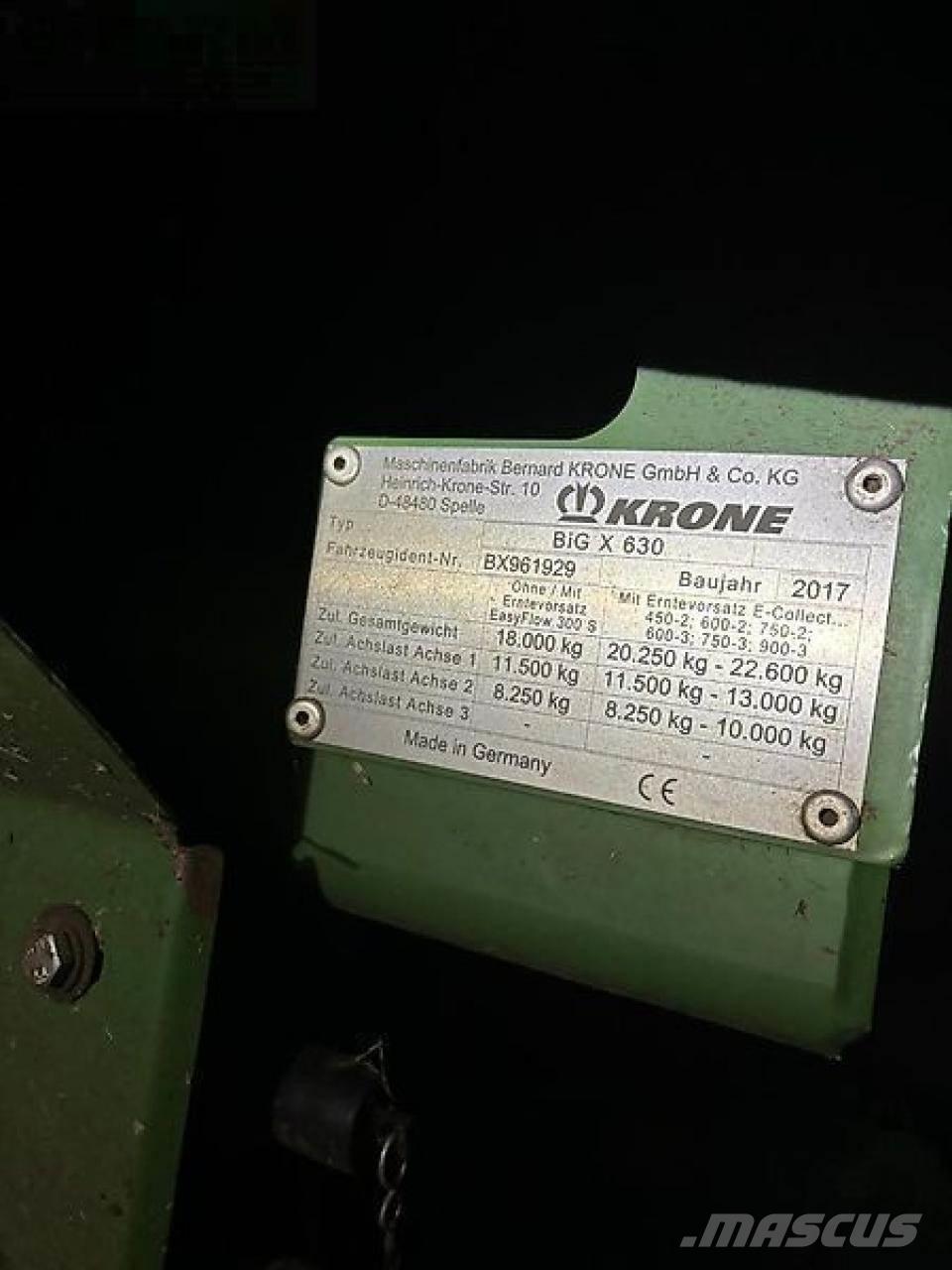 Krone big x 630 Pašarų ruošimo technika