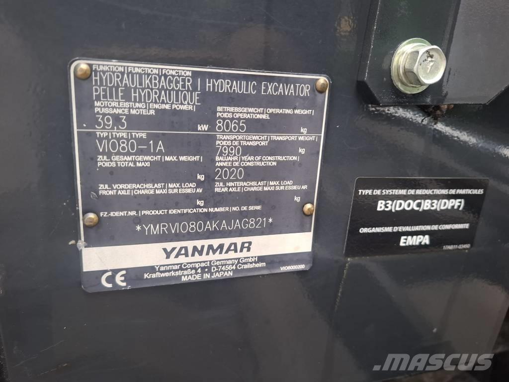 Yanmar Vio 80-1A Vidutinės galios ekskavatoriai 7-12 t