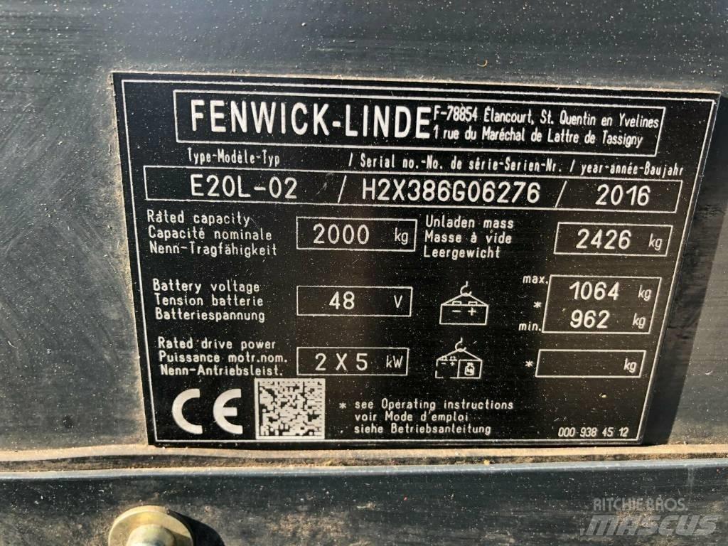 Linde E 20 L-02 Elektriniai šakiniai krautuvai