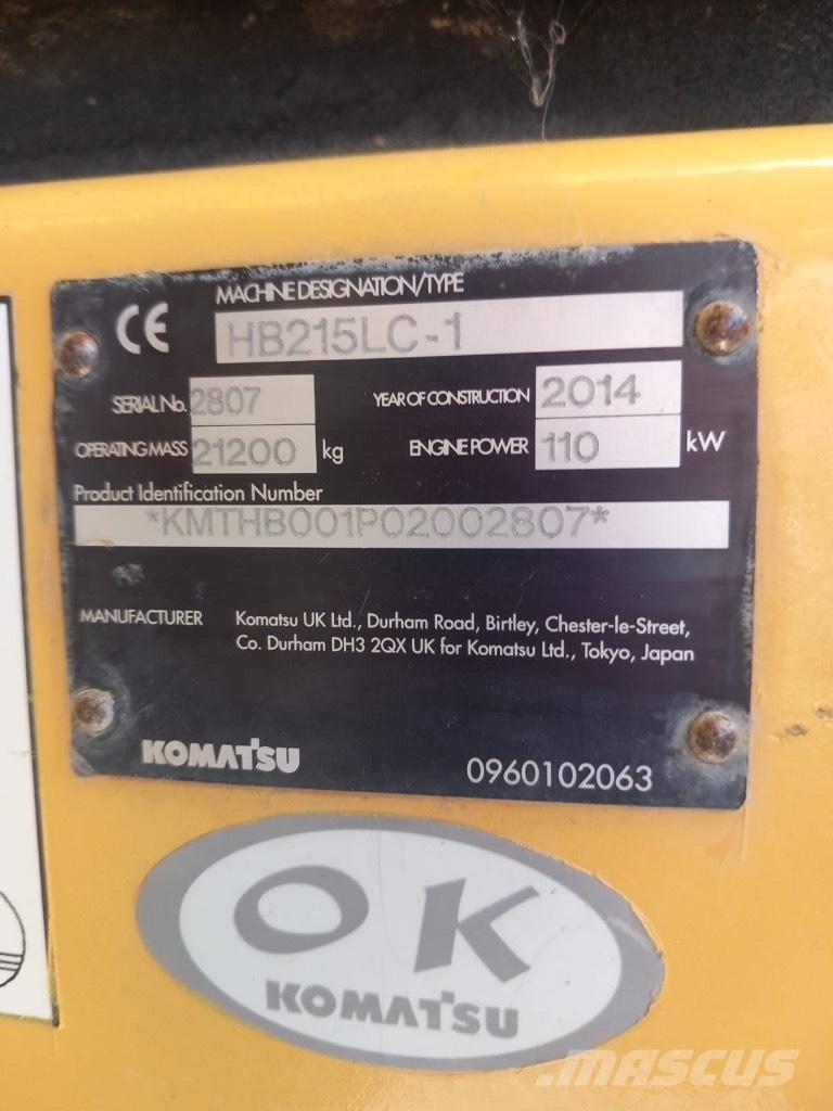 Komatsu HB 215 LC-1 Hidraulikos įrenginiai