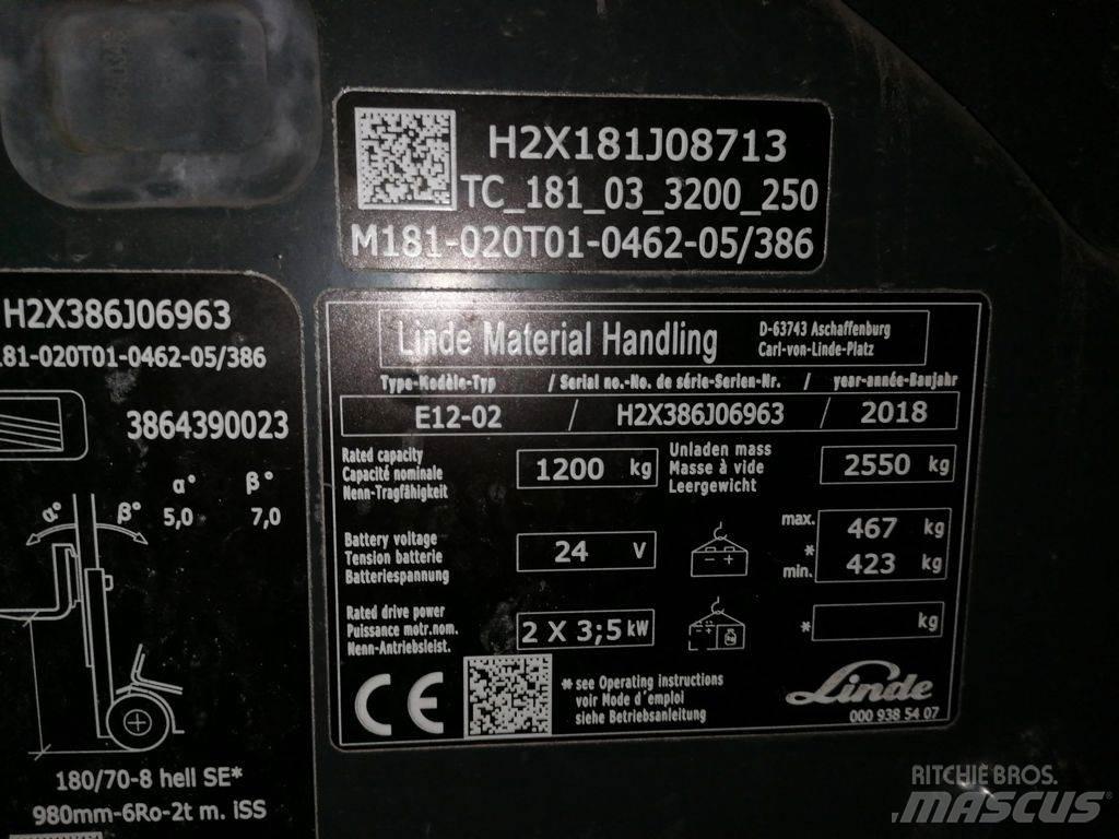 Linde E12-02 Elektriniai šakiniai krautuvai