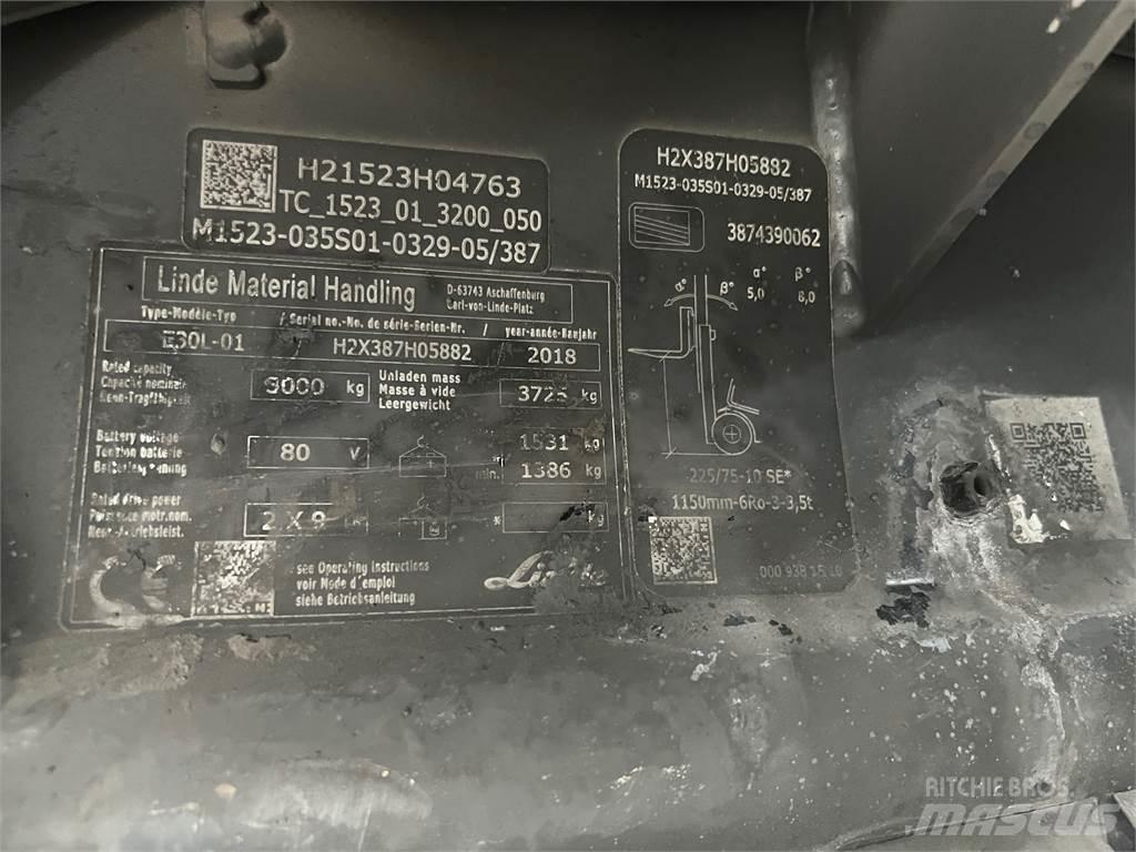 Linde E30L-01 Elektriniai šakiniai krautuvai