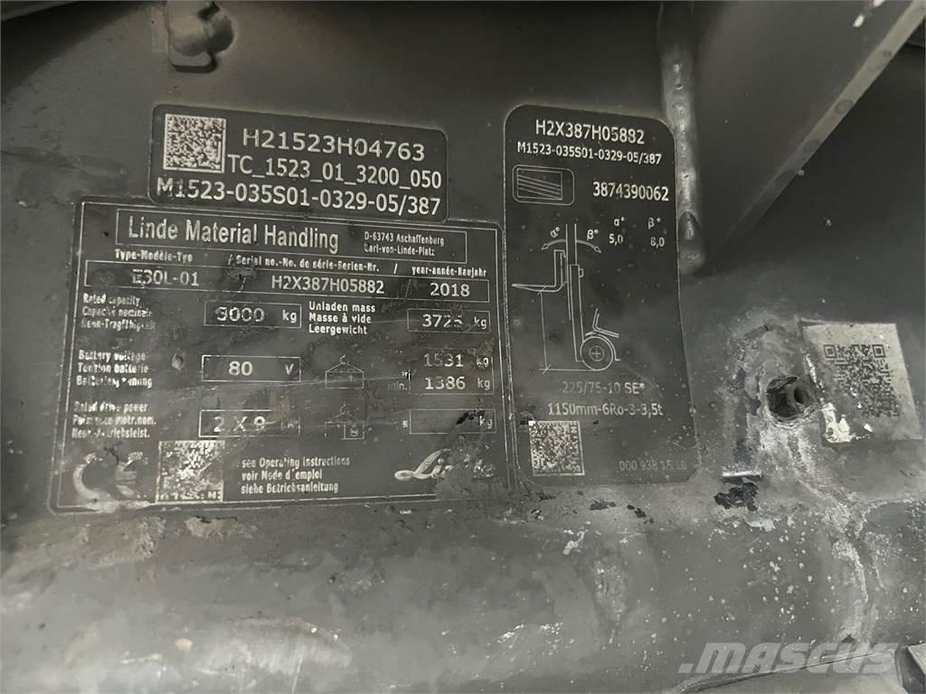 Linde E30L-01 Elektriniai šakiniai krautuvai