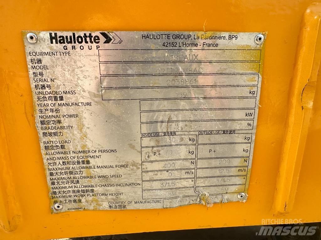 Haulotte OPTIMUM 8 Žirkliniai keltuvai