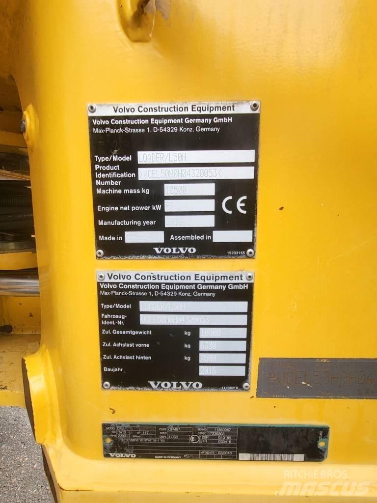 Volvo L 50 H Naudoti ratiniai krautuvai