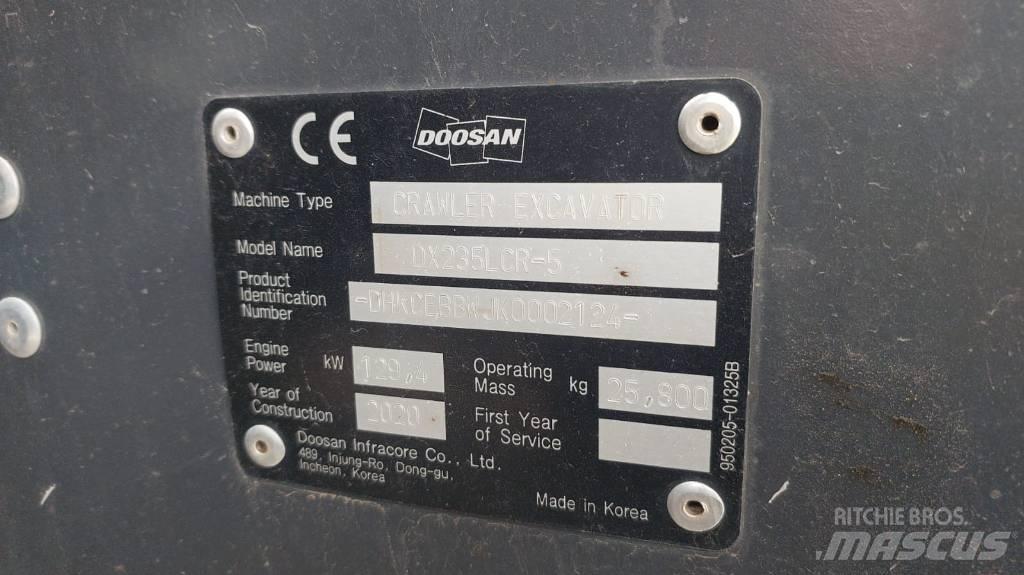 Doosan DX235LCR-5 Vikšriniai ekskavatoriai