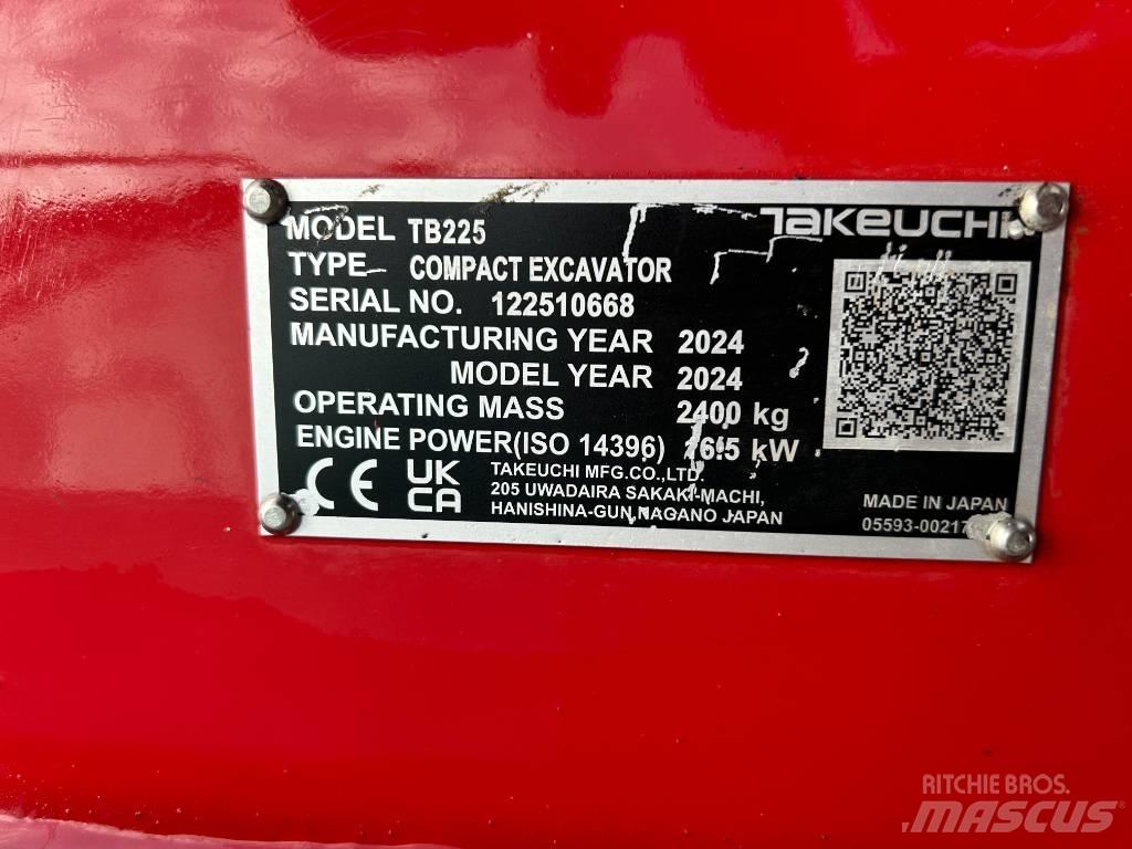 Takeuchi TB 225A V5 Mini ekskavatoriai < 7 t