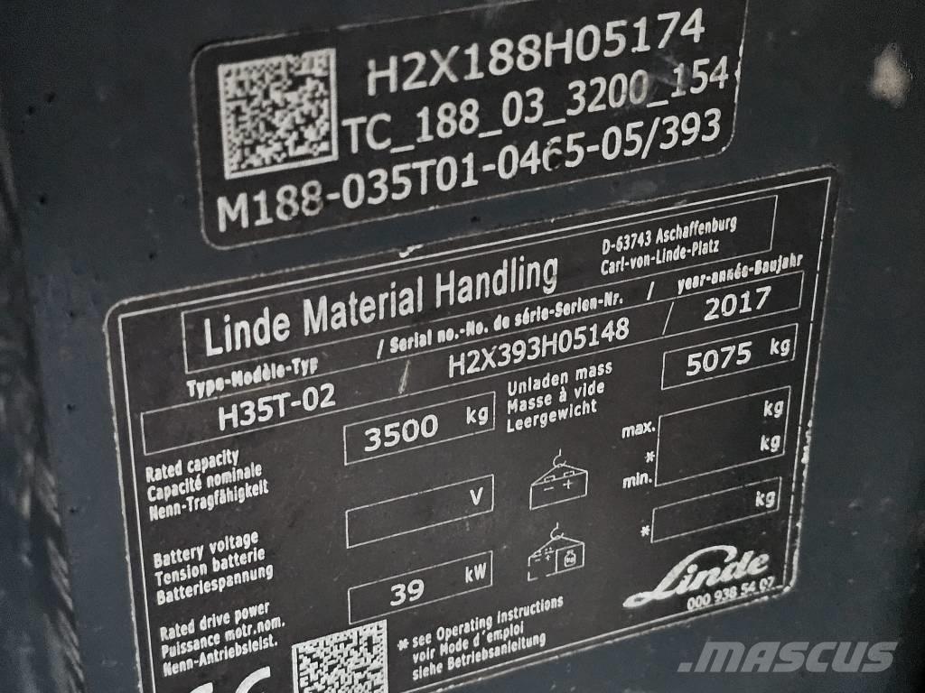 Linde H35T-02 LPG (dujiniai) krautuvai