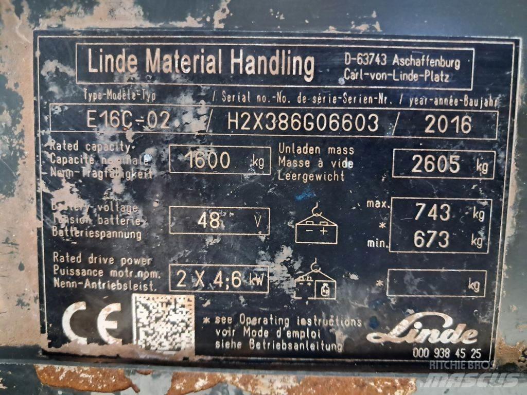 Linde E16C-03 Elektriniai šakiniai krautuvai