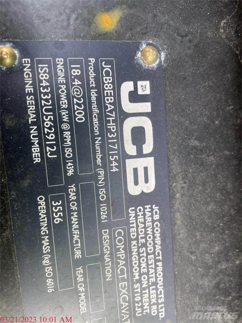 JCB 35Z-1 Mini ekskavatoriai < 7 t