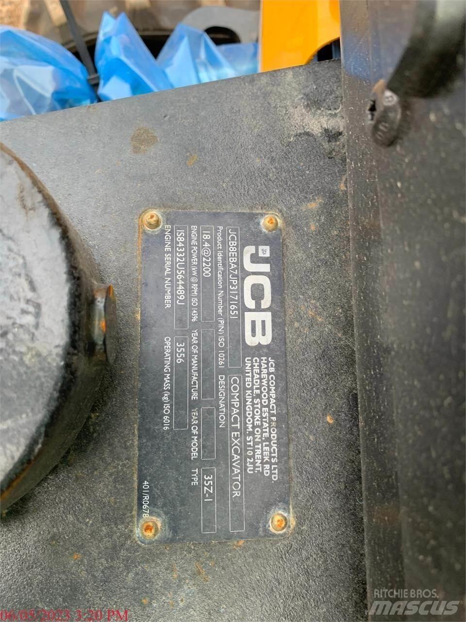 JCB 35Z-1 Mini ekskavatoriai < 7 t