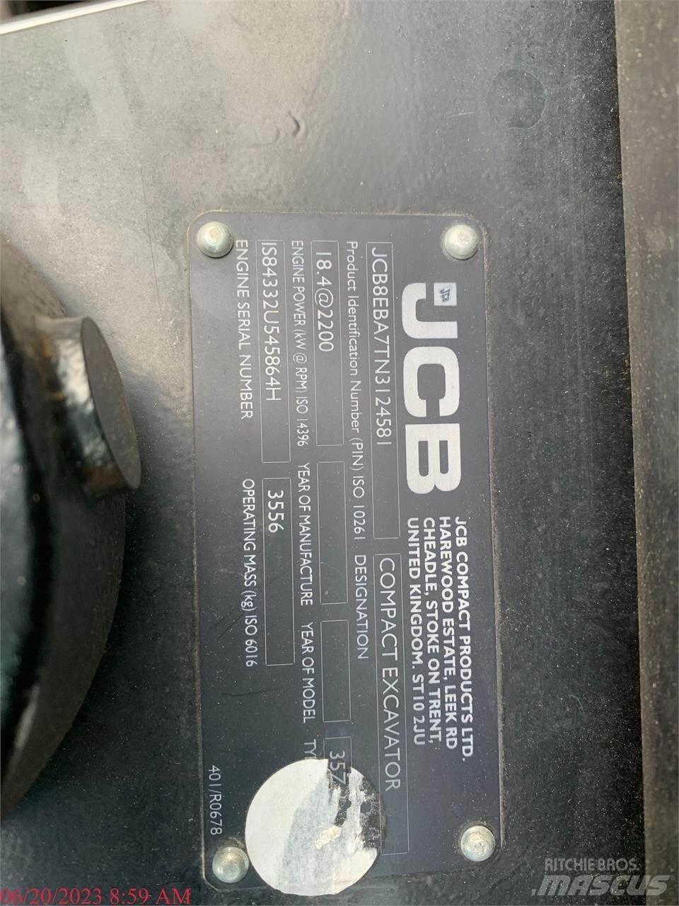 JCB 35Z-1 Mini ekskavatoriai < 7 t