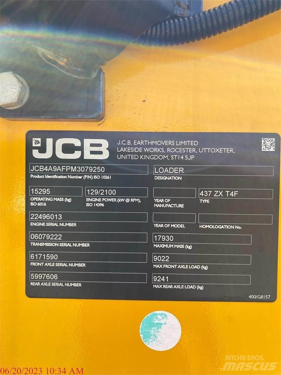 JCB 437ZX Naudoti ratiniai krautuvai