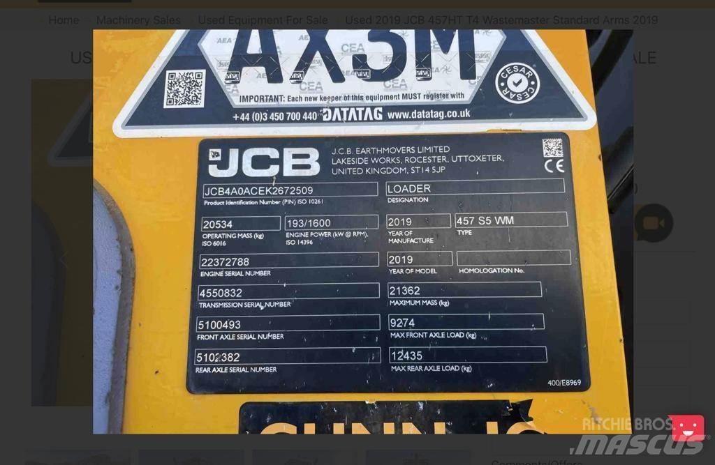 JCB 457 Naudoti ratiniai krautuvai
