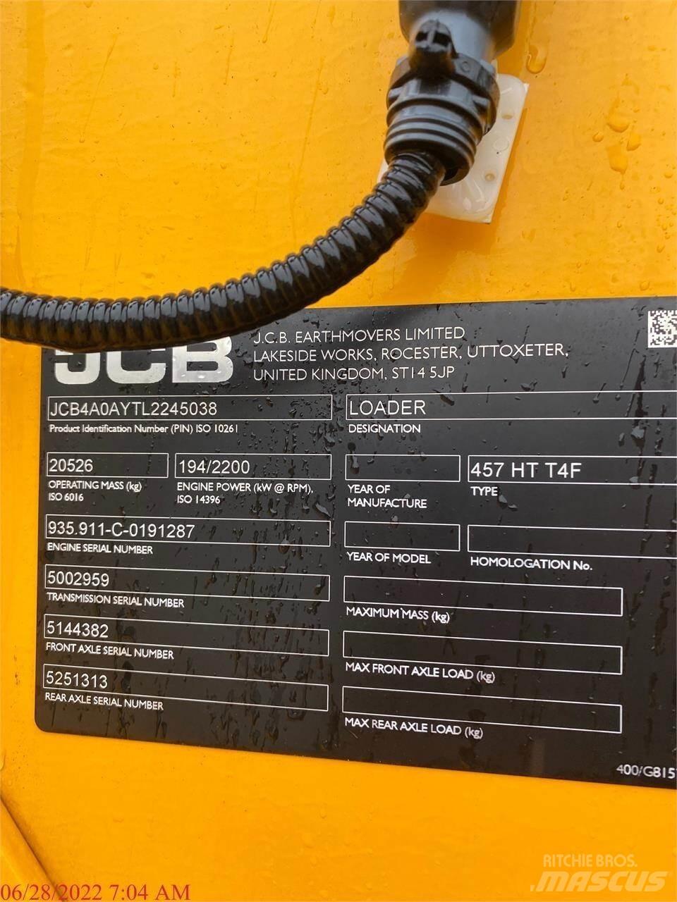 JCB 457HT Naudoti ratiniai krautuvai